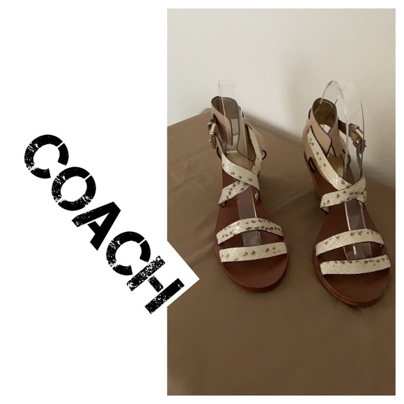💥Coach Wedge/Ankle Strap Sandals-Size 8💥 - Picture 1 of 10